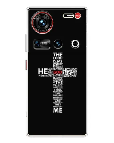 Чехол для ZTE Nubia Z70 Ultra с картинкой «Текстовый крест» Чехол для ZTE Nubia Z70 Ultra с картинкой «Текстовый крест»