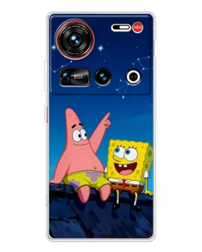 Чехол для ZTE Nubia Z70 Ultra с картинкой «Губка Боб и Патрик ночью»