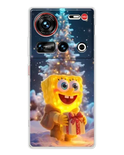 Чехол для ZTE Nubia Z70 Ultra с картинкой «Рождественский Спанч Боб»