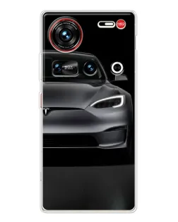 Чехол для ZTE Nubia Z70 Ultra с картинкой «Tesla Model S Look» Чехол для ZTE Nubia Z70 Ultra с картинкой «Tesla Model S Look»