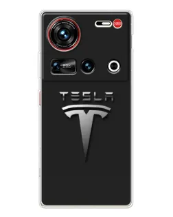 Чехол для ZTE Nubia Z70 Ultra с картинкой «Стальной логотип Tesla» Чехол для ZTE Nubia Z70 Ultra с картинкой «Стальной логотип Tesla»