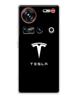 Чехол для ZTE Nubia Z70 Ultra с картинкой «Tesla White Logo» Чехол для ZTE Nubia Z70 Ultra с картинкой «Tesla White Logo»