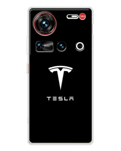 Чехол для ZTE Nubia Z70 Ultra с картинкой «Tesla White Logo»