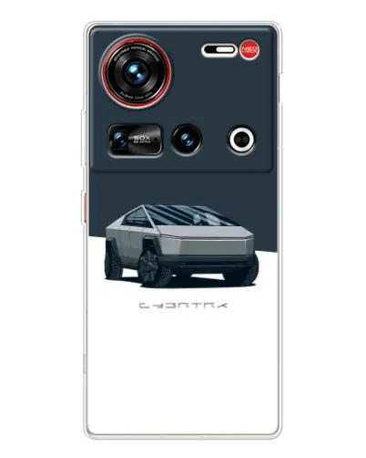 Чехол для ZTE Nubia Z70 Ultra с картинкой «Серебристый Cybertruck Tesla»