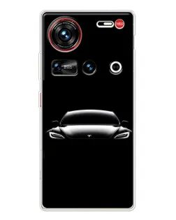 Чехол для ZTE Nubia Z70 Ultra с картинкой «Фары Tesla Night» Чехол для ZTE Nubia Z70 Ultra с картинкой «Фары Tesla Night»