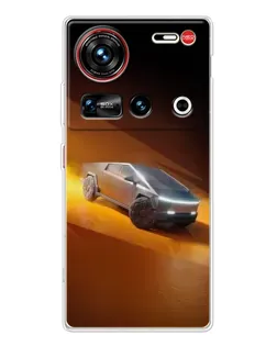 Чехол для ZTE Nubia Z70 Ultra с картинкой «Cybertruck в пустыне» Чехол для ZTE Nubia Z70 Ultra с картинкой «Cybertruck в пустыне»