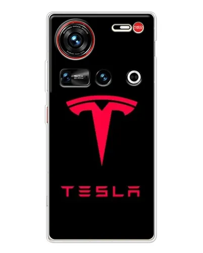 Чехол для ZTE Nubia Z70 Ultra с картинкой «Tesla Red Logo»