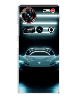 Чехол для ZTE Nubia Z70 Ultra с картинкой «Tesla в неоне» Чехол для ZTE Nubia Z70 Ultra с картинкой «Tesla в неоне»
