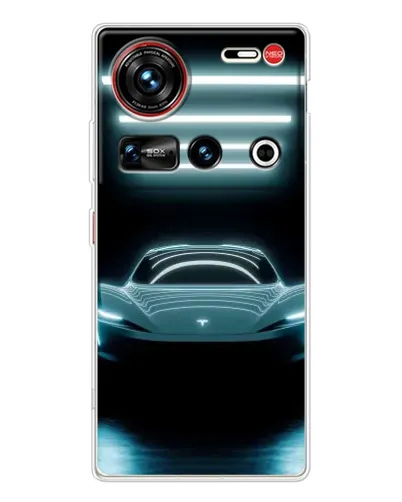 Чехол для ZTE Nubia Z70 Ultra с картинкой «Tesla в неоне»