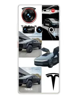 Чехол для ZTE Nubia Z70 Ultra с картинкой «Коллаж Cybertruck Tesla» Чехол для ZTE Nubia Z70 Ultra с картинкой «Коллаж Cybertruck Tesla»