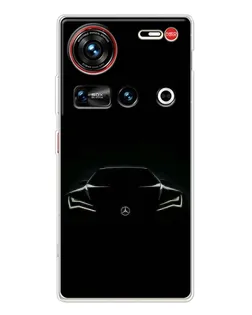 Чехол для ZTE Nubia Z70 Ultra с картинкой «Mercedes — силуэт авто»