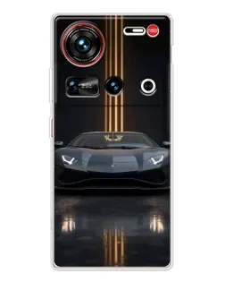Чехол для ZTE Nubia Z70 Ultra с картинкой «Lamborghini золотые линии»