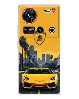 Чехол для ZTE Nubia Z70 Ultra с картинкой «Желтый Lamborghini город» Чехол для ZTE Nubia Z70 Ultra с картинкой «Желтый Lamborghini город»