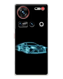Чехол для ZTE Nubia Z70 Ultra с картинкой «Неоновый контур Lamborghini» Чехол для ZTE Nubia Z70 Ultra с картинкой «Неоновый контур Lamborghini»