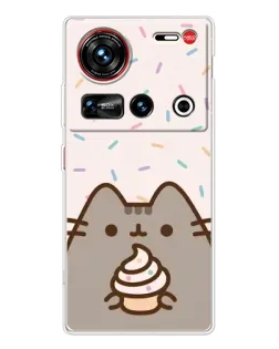Чехол для ZTE Nubia Z70 Ultra с картинкой «Пушин с кексом»