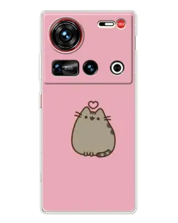 Чехол для ZTE Nubia Z70 Ultra с картинкой «Pusheen сердце»
