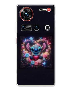 Чехол для ZTE Nubia Z70 Ultra с картинкой «Stitch в цветах» Чехол для ZTE Nubia Z70 Ultra с картинкой «Stitch в цветах»