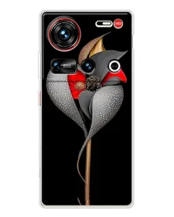 Чехол для ZTE Nubia Z70 Ultra с картинкой «Серебряный фантазийный цветок» Чехол для ZTE Nubia Z70 Ultra с картинкой «Серебряный фантазийный цветок»
