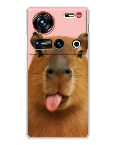 Чехол для ZTE Nubia Z70 Ultra с картинкой «Капибара с языком» Чехол для ZTE Nubia Z70 Ultra с картинкой «Капибара с языком»