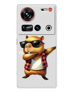 Чехол для ZTE Nubia Z70 Ultra с картинкой «Капибара рэпер даб»