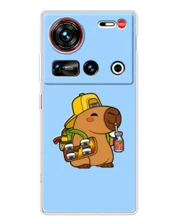 Чехол для ZTE Nubia Z70 Ultra с картинкой «Капибара на скейте»
