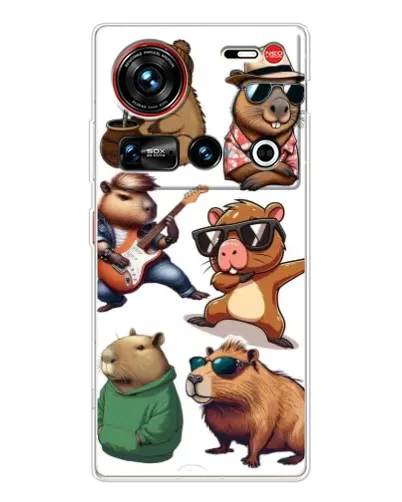 Чехол для ZTE Nubia Z70 Ultra с картинкой «Крутые капибары музыканты» Чехол для ZTE Nubia Z70 Ultra с картинкой «Крутые капибары музыканты»