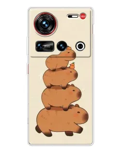 Чехол для ZTE Nubia Z70 Ultra с картинкой «Башня из капибар»