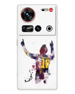 Чехол для ZTE Nubia Z70 Ultra с картинкой «Акварельный Месси Барселона»