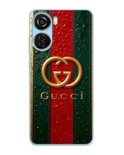 Чохол для ZTE V40 Design з картинкою «Gucci — фірмова смуга та золото»