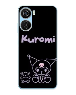Чехол для ZTE V40 Design с картинкой «Kuromi — черный минимализм» Чехол для ZTE V40 Design с картинкой «Kuromi — черный минимализм»