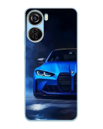 Чехол для ZTE V40 Design с картинкой «Голубая BMW M4»