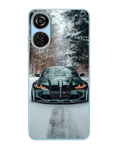 Чехол для ZTE V40 Design с картинкой «BMW в зимнем лесу»