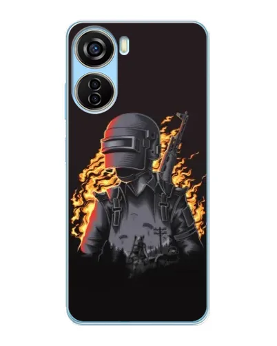 Чехол для ZTE V40 Design с картинкой «PUBG — огненный силуэт» Чехол для ZTE V40 Design с картинкой «PUBG — огненный силуэт»