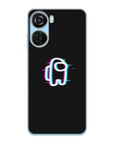 Чехол для ZTE V40 Design с картинкой «Among Us неон»