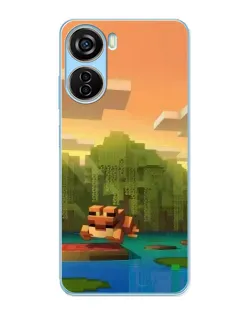 Чохол для ZTE V40 Design з картинкою «Майнкрафт захід сонця»