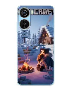 Чохол для ZTE V40 Design з картинкою «Зимовий Minecraft»