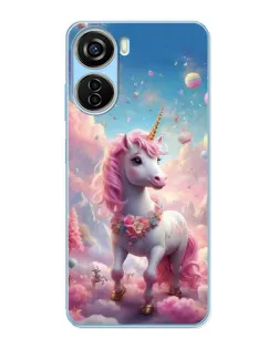 Чехол для ZTE V40 Design с картинкой «Единорог среди облаков»