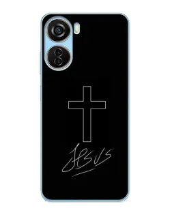 Чехол для ZTE V40 Design с картинкой «Графический крест Jesus» Чехол для ZTE V40 Design с картинкой «Графический крест Jesus»