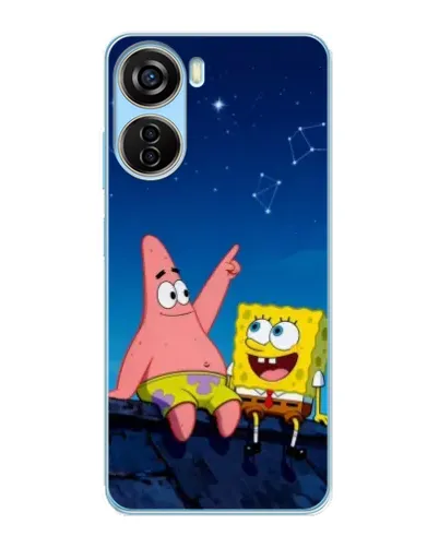 Чехол для ZTE V40 Design с картинкой «Губка Боб и Патрик ночью» Чехол для ZTE V40 Design с картинкой «Губка Боб и Патрик ночью»
