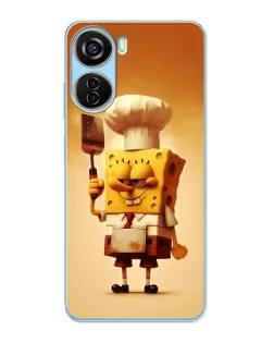 Чехол для ZTE V40 Design с картинкой «Губка Боб повар» Чехол для ZTE V40 Design с картинкой «Губка Боб повар»