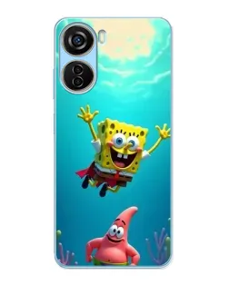 Чехол для ZTE V40 Design с картинкой «Спанч Боб под водой» Чехол для ZTE V40 Design с картинкой «Спанч Боб под водой»