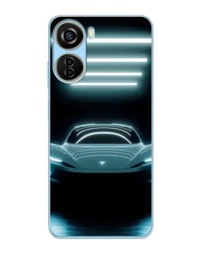 Чехол для ZTE V40 Design с картинкой «Tesla в неоне» Чехол для ZTE V40 Design с картинкой «Tesla в неоне»