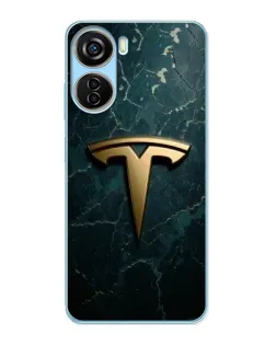 Чехол для ZTE V40 Design с картинкой «Мраморная Tesla Gold»