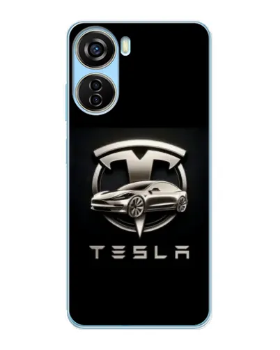 Чехол для ZTE V40 Design с картинкой «Tesla — серебристое авто» Чехол для ZTE V40 Design с картинкой «Tesla — серебристое авто»