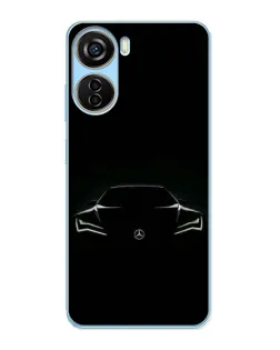 Чехол для ZTE V40 Design с картинкой «Mercedes — силуэт авто» Чехол для ZTE V40 Design с картинкой «Mercedes — силуэт авто»