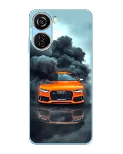 Чехол для ZTE V40 Design с картинкой «Audi в облаках дыма»