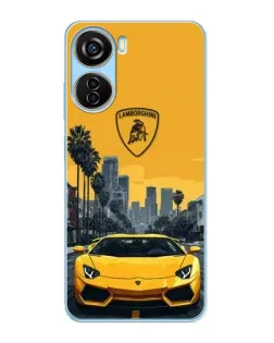 Чохол для ZTE V40 Design з картинкою «Жовтий Lamborghini місто»