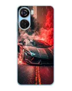 Чохол для ZTE V40 Design з картинкою «Lamborghini червоний дим»
