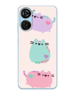 Чехол для ZTE V40 Design с картинкой «Pusheen трио» Чехол для ZTE V40 Design с картинкой «Pusheen трио»