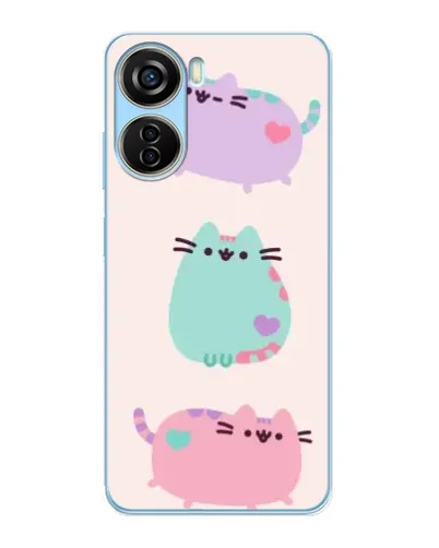Чехол для ZTE V40 Design с картинкой «Pusheen трио» Чехол для ZTE V40 Design с картинкой «Pusheen трио»